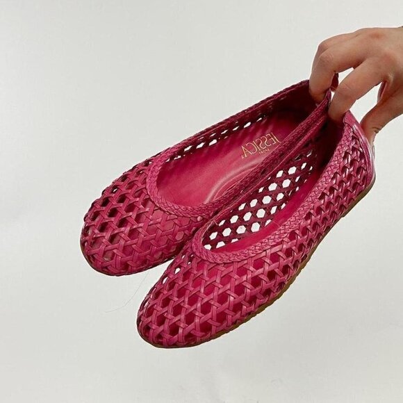 Pink weaved ballerina flats by Jessica - Picture 6 of 8